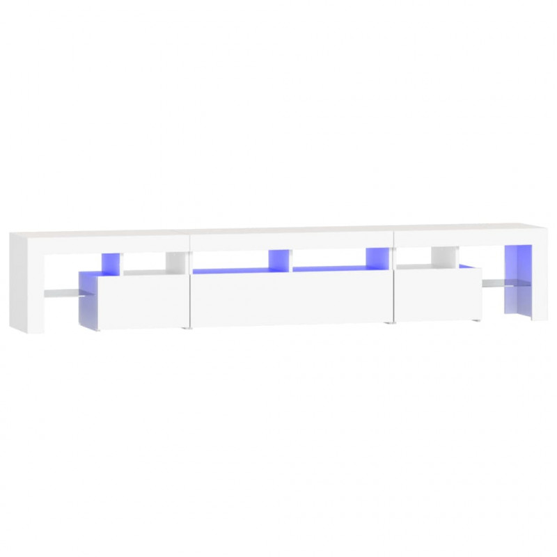 Szafka pod TV z oświetleniem LED, biała, 230x36,5x40 cm