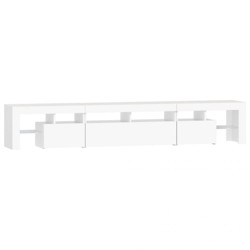 Szafka pod TV z oświetleniem LED, biała, 230x36,5x40 cm