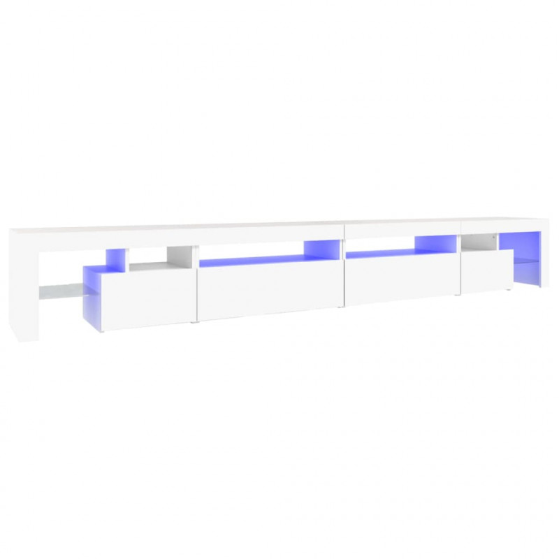 Szafka pod TV z oświetleniem LED, biała, 290x36,5x40 cm