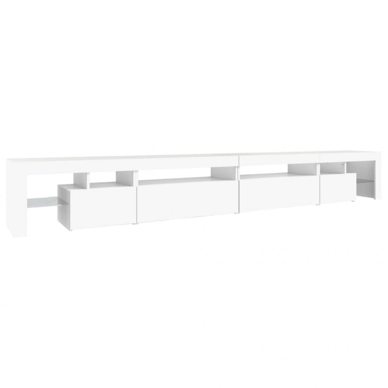 Szafka pod TV z oświetleniem LED, biała, 290x36,5x40 cm