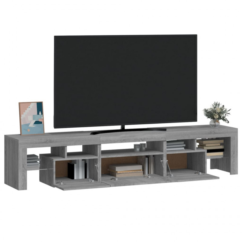 Szafka pod TV z oświetleniem LED szary dąb sonoma 200x36,5x40cm