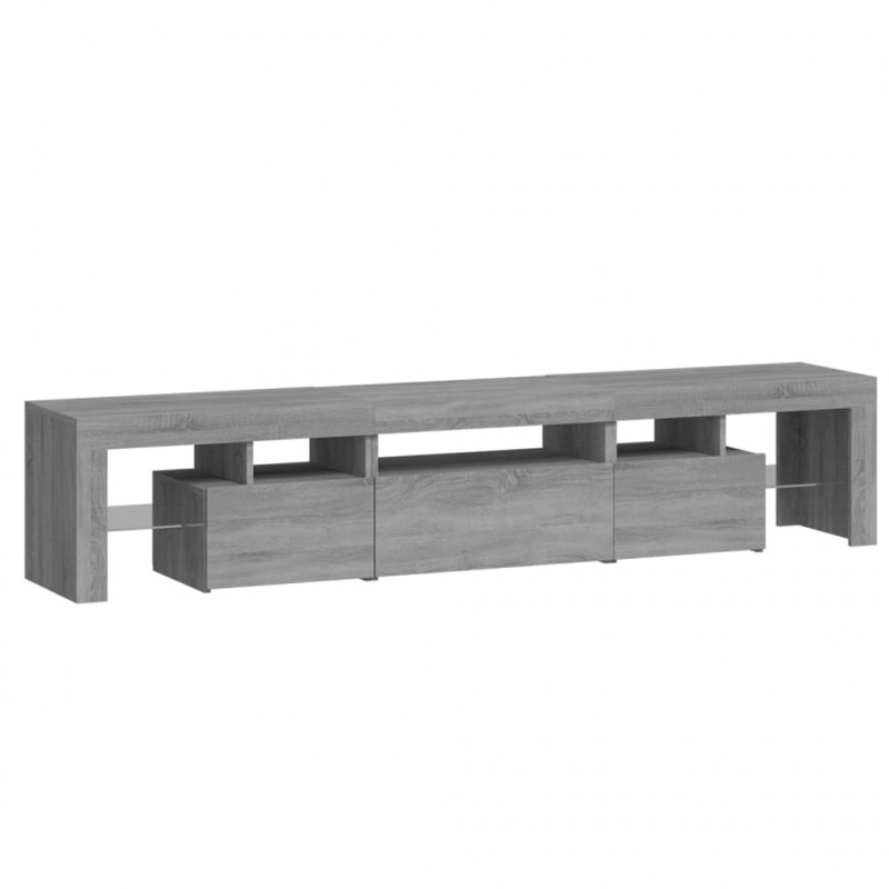 Szafka pod TV z oświetleniem LED szary dąb sonoma 200x36,5x40cm