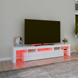 Szafka pod TV z oświetleniem LED, biała 200x36,5x40 cm