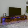 Szafka pod TV z LED, przydymiony dąb, 260x36,5x40 cm