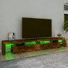 Szafka pod TV z LED, przydymiony dąb, 260x36,5x40 cm