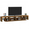 Szafka pod TV z LED, przydymiony dąb, 260x36,5x40 cm