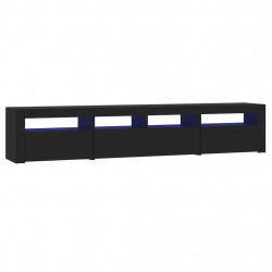 Szafka pod TV z oświetleniem LED, czarna, 210x35x40 cm