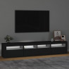 Szafka pod TV z oświetleniem LED, czarna, 210x35x40 cm