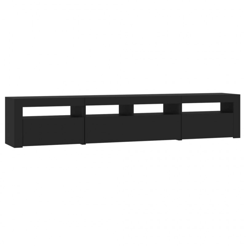 Szafka pod TV z oświetleniem LED, czarna, 210x35x40 cm