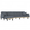 Sofa rozkładana L, ciemnoszara, 271x140x70 cm, aksamit