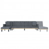 Sofa rozkładana L, ciemnoszara, 271x140x70 cm, aksamit