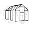 Szklarnia, antracytowa, aluminium, 5,89 m²