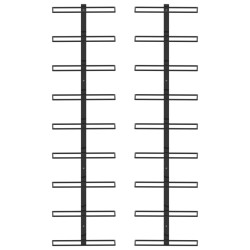 Ścienne uchwyty na 18 butelek wina, 2 szt., czarne, żelazne