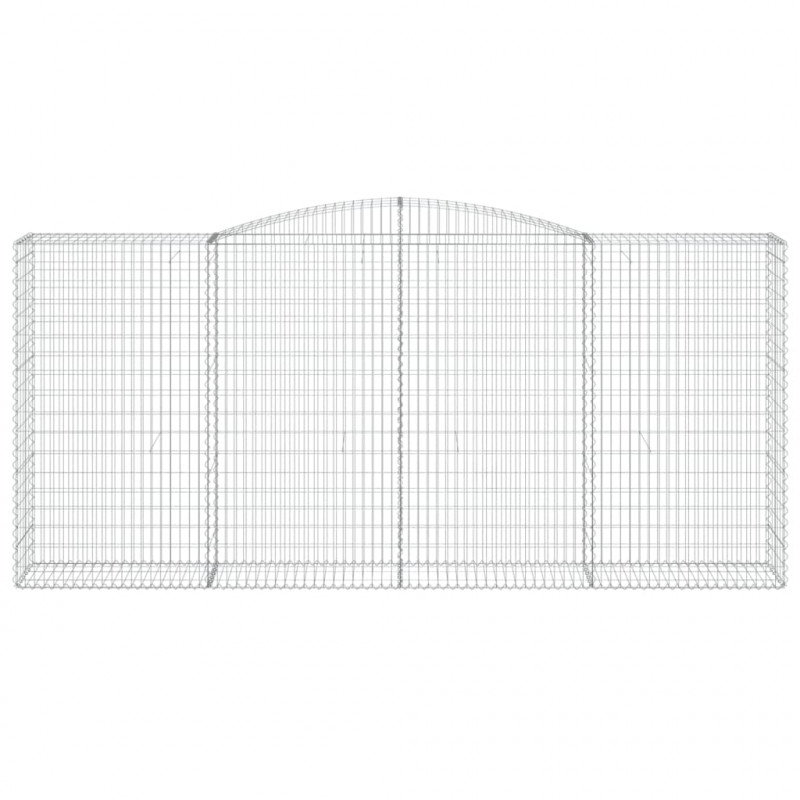 Kosze gabionowe, 15 szt, 400x50x180/200cm, galwanizowane żelazo