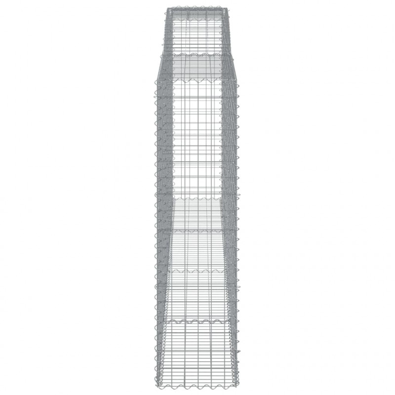 Kosze gabionowe, 15 szt, 400x50x180/200cm, galwanizowane żelazo