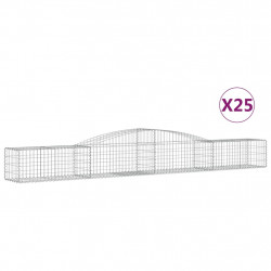 Kosze gabionowe, 25 szt, 400x50x40/60 cm, galwanizowane żelazo