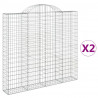 Kosze gabionowe, 2 szt, 200x30x180/200 cm, galwanizowane żelazo