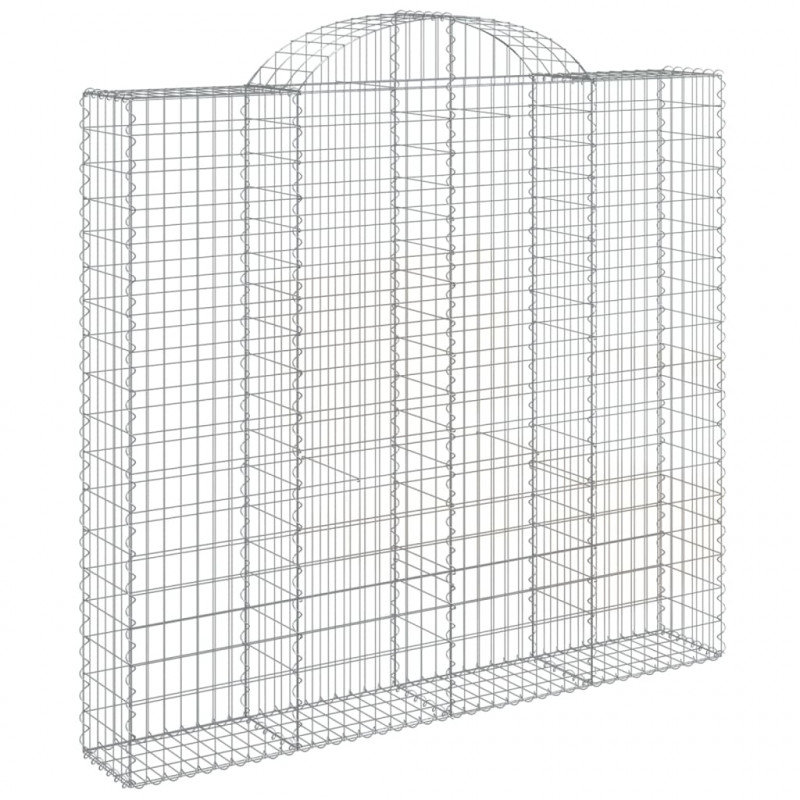 Kosze gabionowe, 2 szt, 200x30x180/200 cm, galwanizowane żelazo