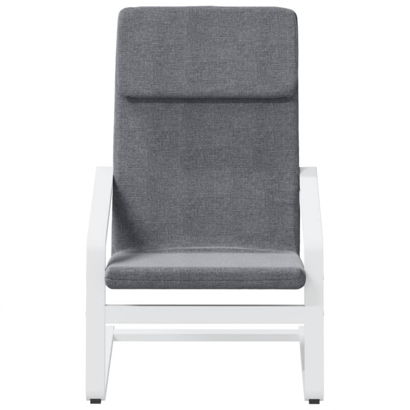 Fotel z podnóżkiem, ciemnoszara, obity tkaniną