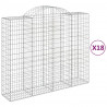 Kosze gabionowe, 18 szt, 200x50x160/180cm, galwanizowane żelazo