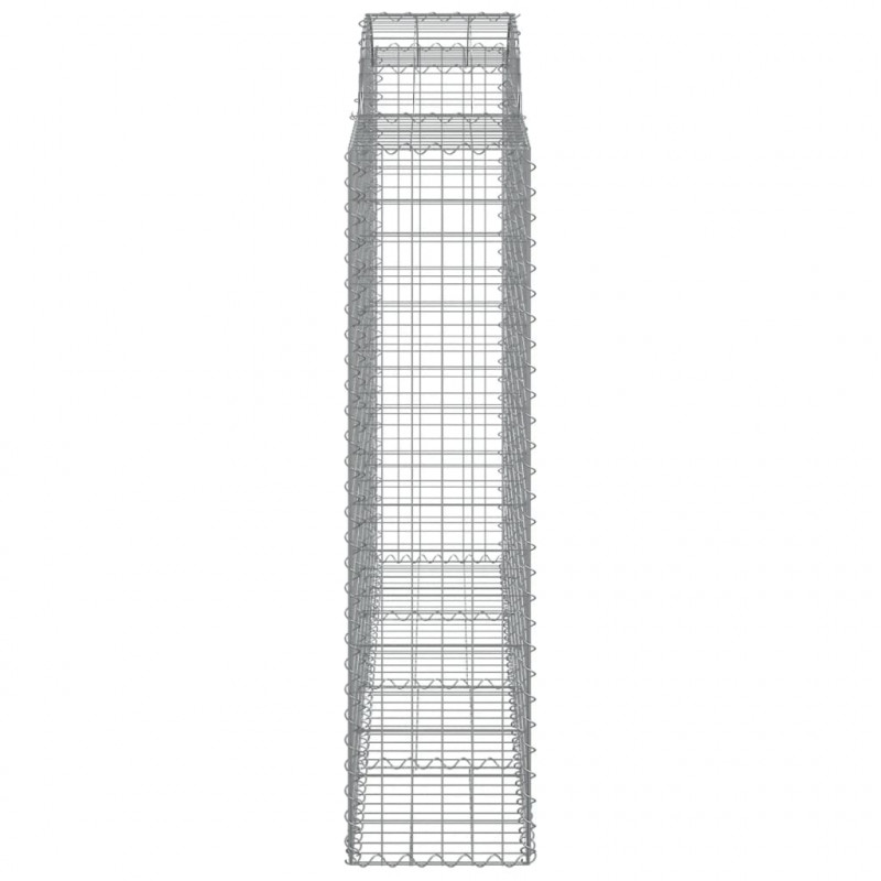 Kosze gabionowe, 18 szt, 200x50x160/180cm, galwanizowane żelazo