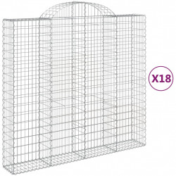 Kosze gabionowe, 18 szt, 200x50x180/200cm, galwanizowane żelazo
