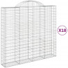 Kosze gabionowe, 18 szt, 200x50x180/200cm, galwanizowane żelazo