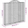 Kosze gabionowe, 18 szt, 200x50x180/200cm, galwanizowane żelazo
