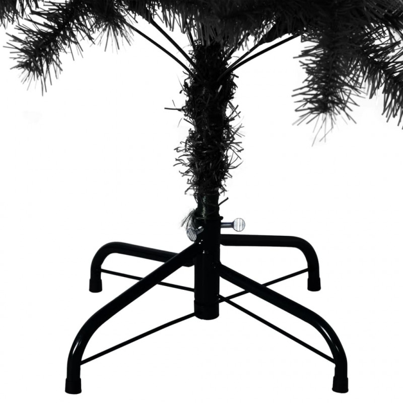 Sztuczna choinka ze stojakiem, czarna, 120 cm, PVC