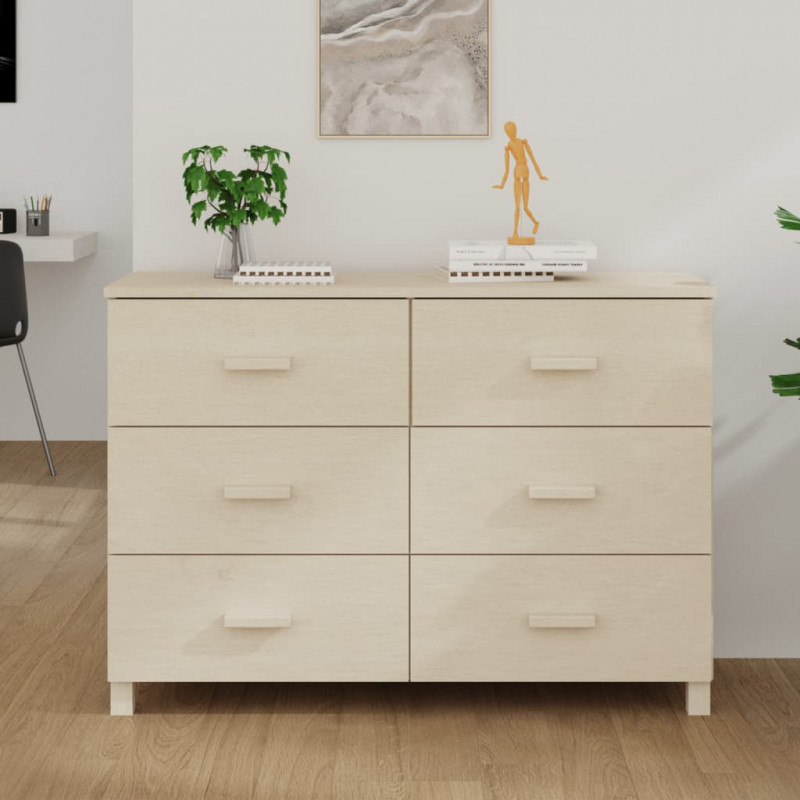 Komoda HAMAR, miodowy brąz, 113x40x80 cm, lite drewno sosnowe