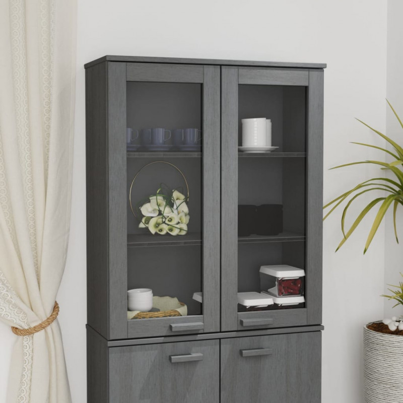 Nadstawka HAMAR, ciemnoszara, 85x35x100 cm, lite drewno sosnowe