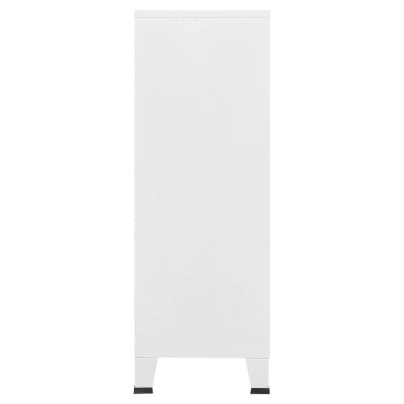 Industrialna szafka, biała, 75x40x115 cm, metalowa