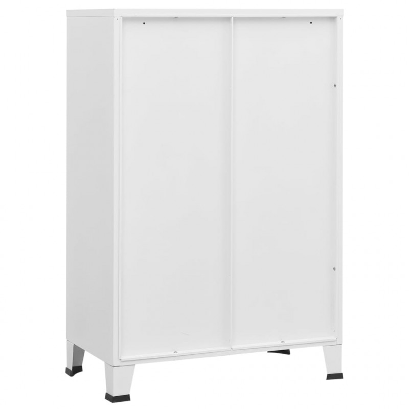 Industrialna szafka, biała, 75x40x115 cm, metalowa