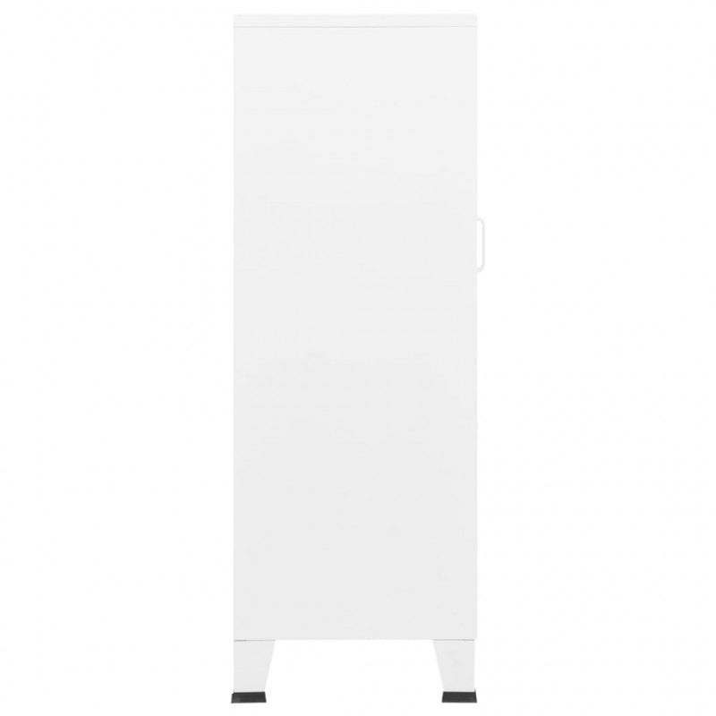 Szafka w stylu industrialnym, biała, 70x40x115 cm, metalowa