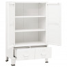 Szafka w stylu industrialnym, biała, 70x40x115 cm, metalowa