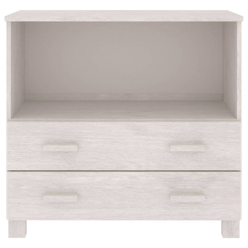 Szafka HAMAR, biała, 85x35x80 cm, lite drewno sosnowe
