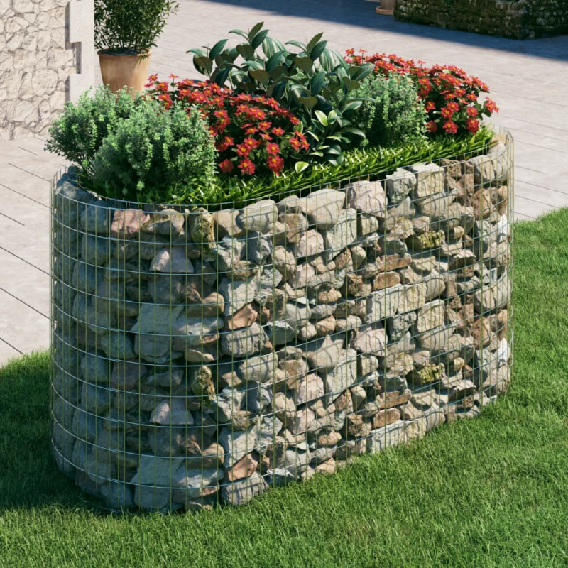 Podwyższona donica gabionowa galwanizowane żelazo 200x100x100cm