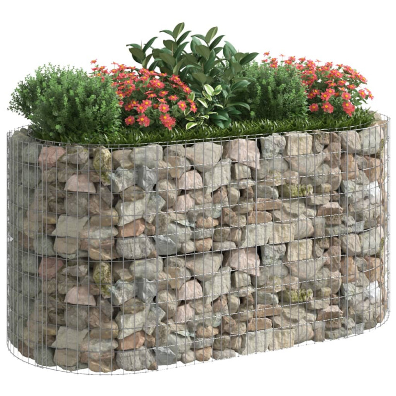 Podwyższona donica gabionowa galwanizowane żelazo 200x100x100cm