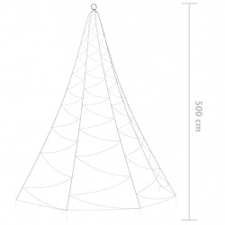 Choinka ścienna z hakiem, 720 diod LED, zimna biel, 5 m