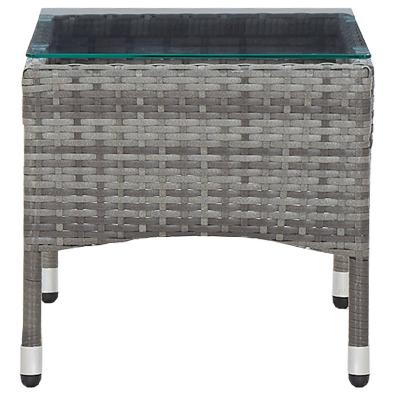 Stolik kawowy, szary, 60x40x36 cm, rattan PE