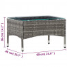 Stolik kawowy, szary, 60x40x36 cm, rattan PE