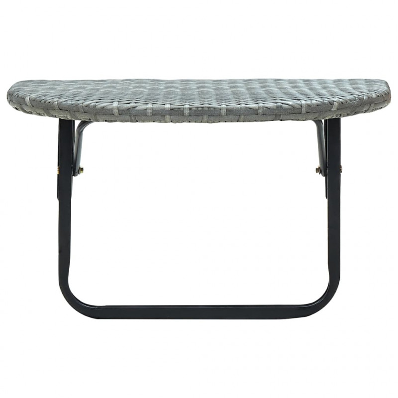 Stolik balkonowy, szary, 60x60x40 cm, rattan PE
