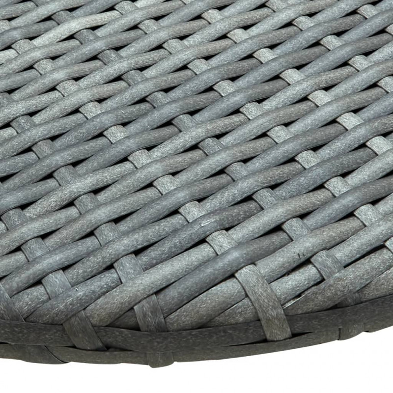 Stolik balkonowy, szary, 60x60x40 cm, rattan PE