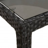 Stół ogrodowy, czarny, 250x100x75 cm, szkło i rattan PE
