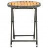 Stolik herbaciany, szary, 60 cm, rattan PE i drewno akacjowe