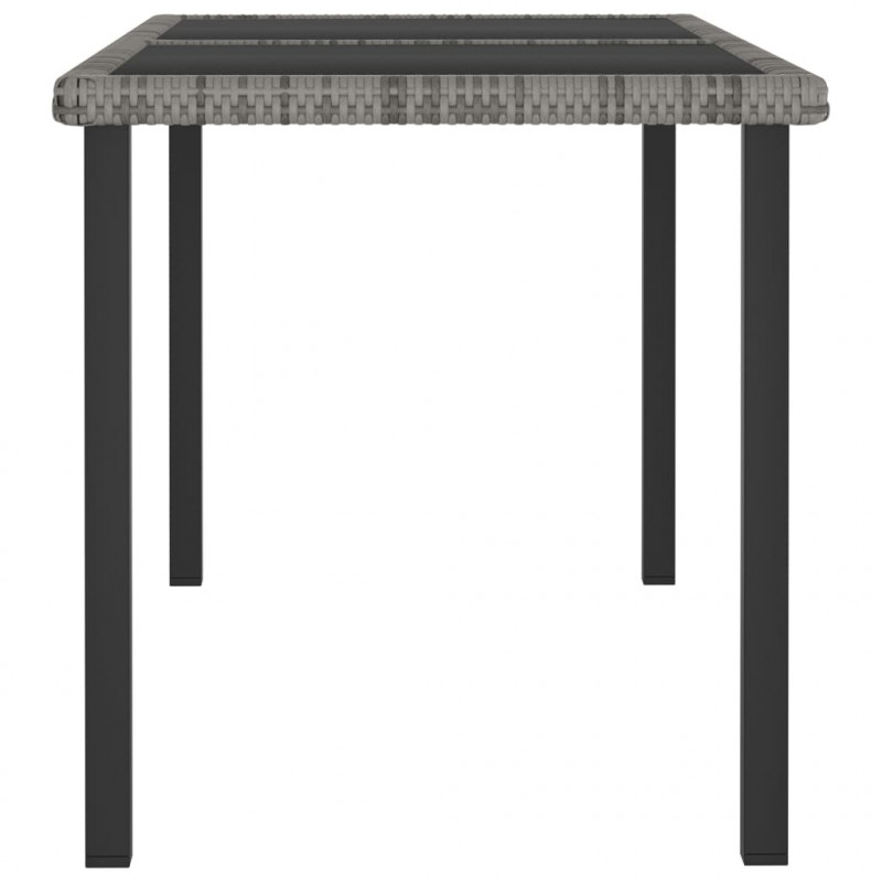 Stół ogrodowy, jadalniany, szary, 140x70x73 cm, rattan PE