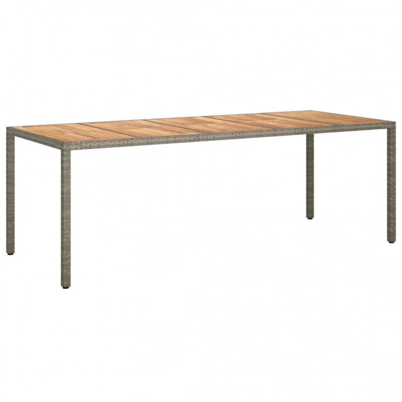Stół ogrodowy, szary, 250x100x75 cm, polirattan