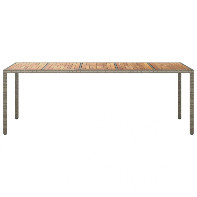 Stół ogrodowy, szary, 250x100x75 cm, polirattan