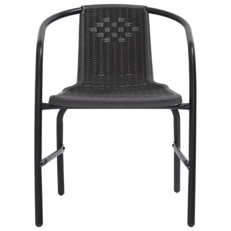 Krzesła ogrodowe, 2 szt., rattan PE i stal, 110 kg