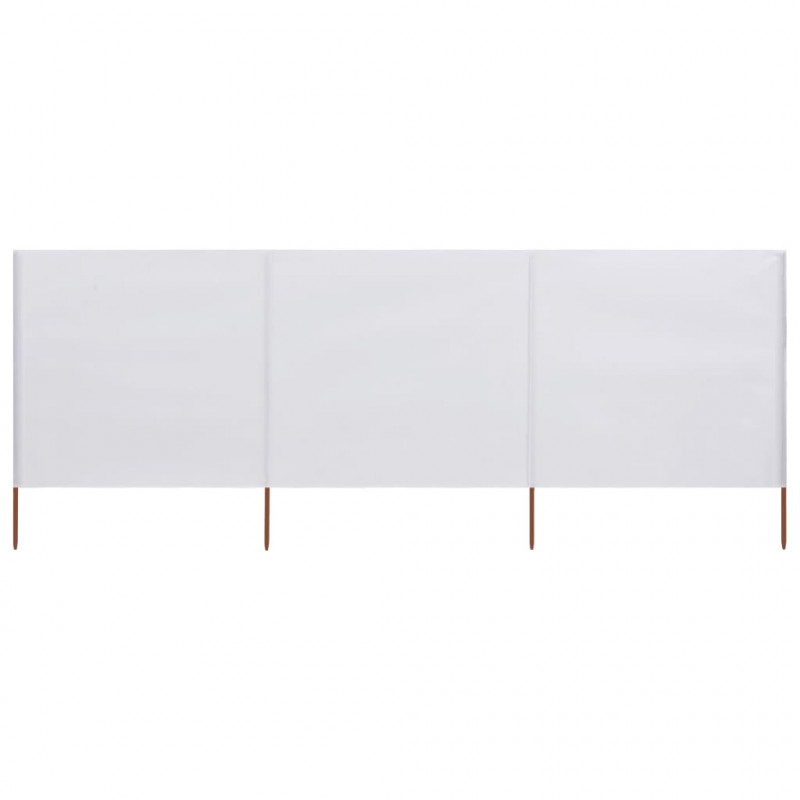 Parawan 3-skrzydłowy z tkaniny, 400 x 120 cm, biały